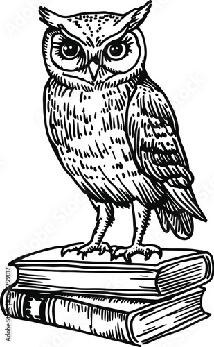 Wallpaper Mural owl on a white background Torontodigital.ca