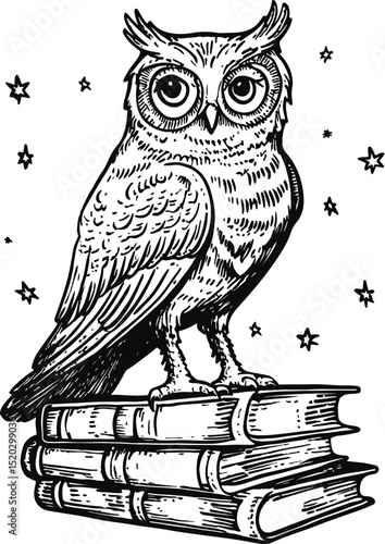 Wallpaper Mural owl on a white background Torontodigital.ca