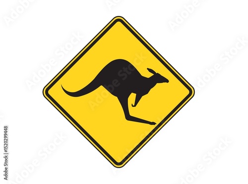 kangaroo road sign icon isolated on a white background 