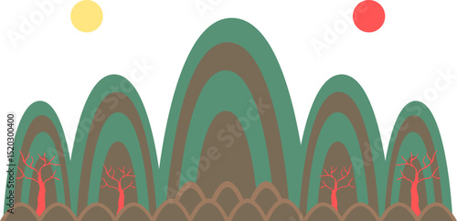 일월오봉도 풍경