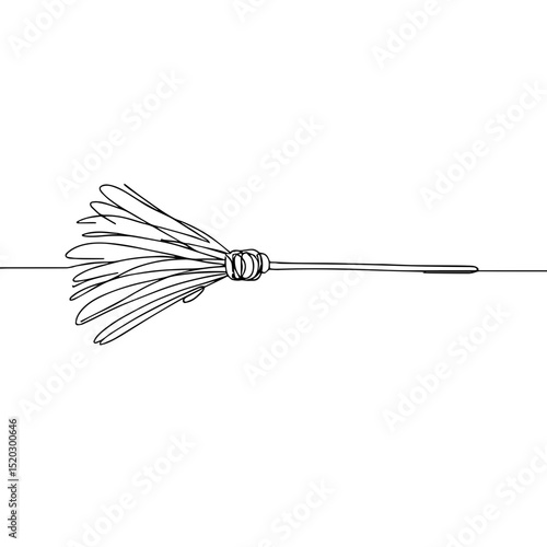 Line art illustration of a traditional Chinese mugwort bundle tied with a knot, symbolic decoration for Dragon Boat Festival, concept of cultural heritage or festival decorations