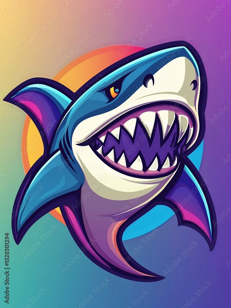 Naklejka premium Aggressive shark graphic (1)