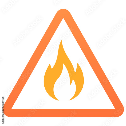 Simple Orange Flame Icon with Transparent Background