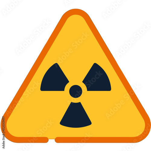 Yellow Triangle Radiation Warning Sign with Rounded Edges