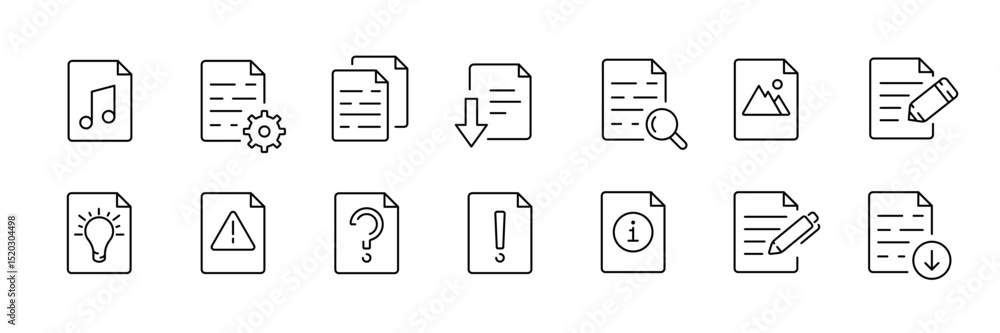 Minimalistic document and icon set for digital projects Minimalistic document and icon set for digital projects