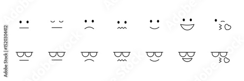 Collection of minimalist facial expressions for emotion design projects