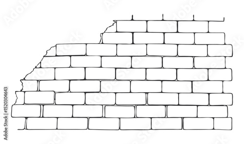 Stylized outline of a brick wall for design elements