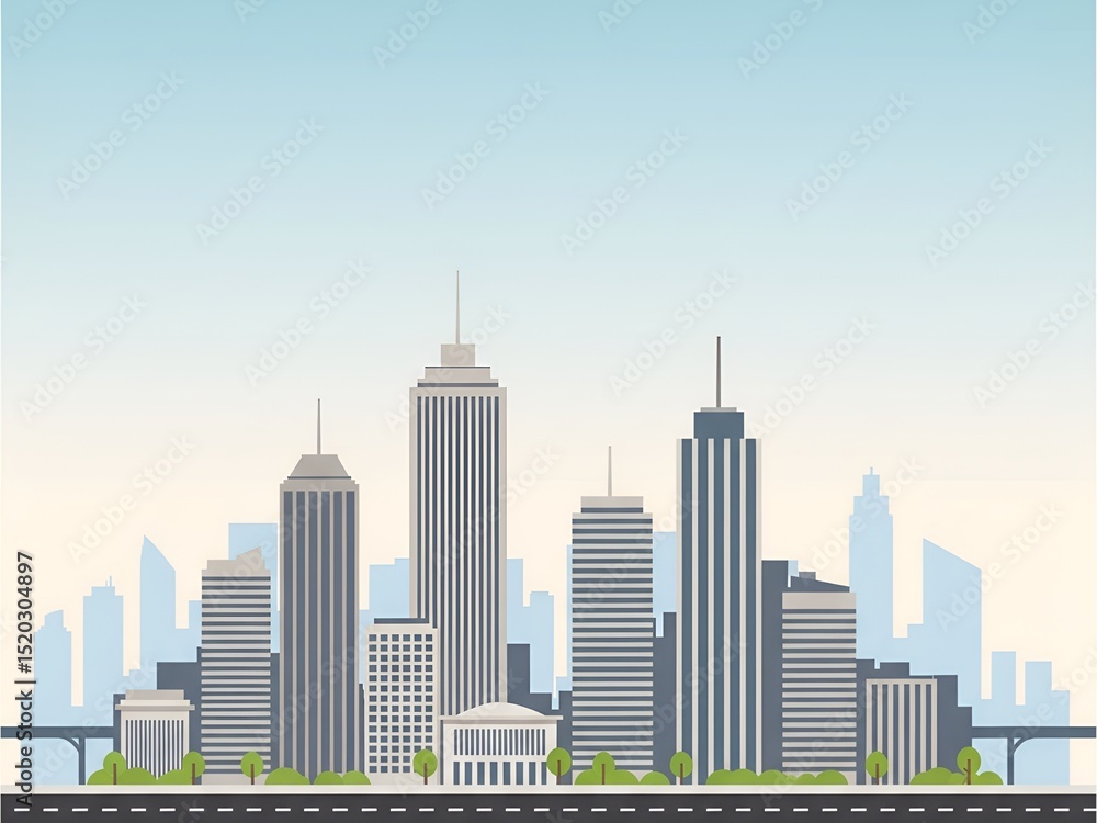 Fototapeta premium modern city silhouette background illustration