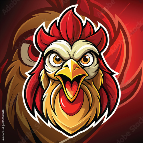 Wallpaper Mural Fierce Rooster Mascot for Gaming and Esports Torontodigital.ca