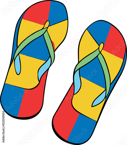 colorful flip flops