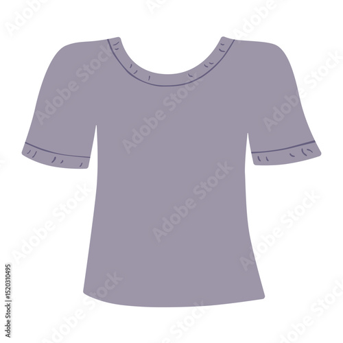 Blank grey t-shirt flat design isolated vector illustration