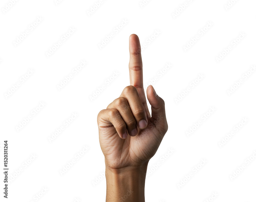 index finger up isolated on white background index finger up isolated on white background