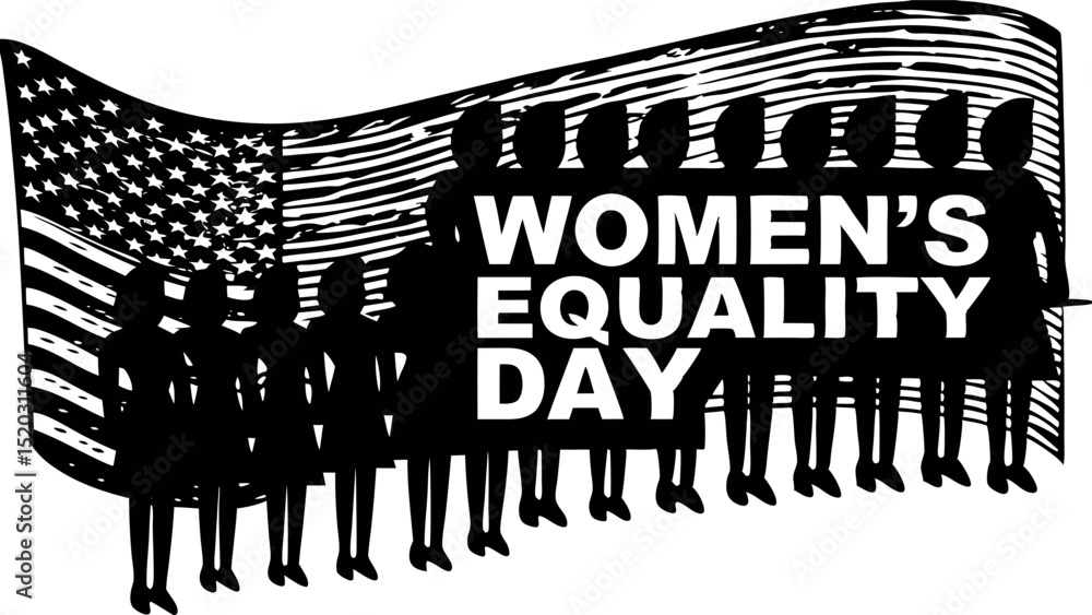 Naklejka premium women's equality day, 26 August, women's equality day stock illustration, background, greeting card, eps file. 