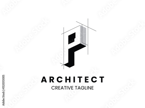 Letter P logo architecture for construction company. property template vector illustration for your brand