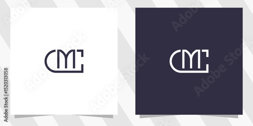 letter cm mc logo design vector