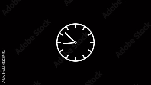 Wallpaper Mural Abstract spinning clock icon animation on black background. Clock icon vector animation with clock face on black background Torontodigital.ca