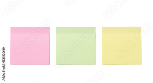 Wallpaper Mural Colorful sticky notes in pink, green, and yellow on a white background Concept of transparent background   Torontodigital.ca