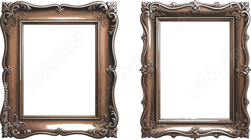 Antique ornate gold picture frame with a vintage old photo border