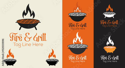 Fire & Grill Barbecue Logo