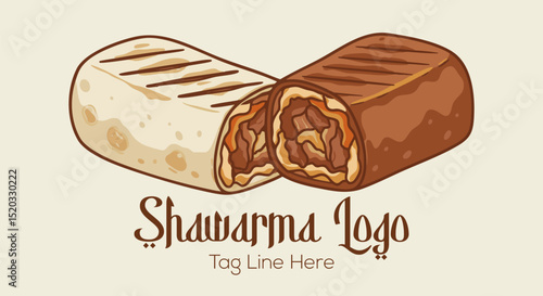Stylized Shawarma Logo Variations