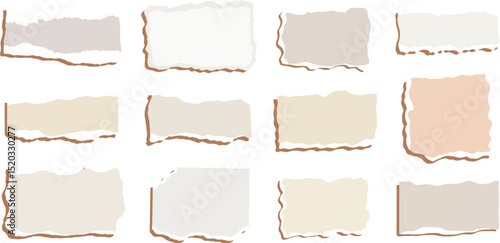 A set of old paper sheets with vintage frames, labels, and decorative borders, perfect for retro designs or blank artistic elements