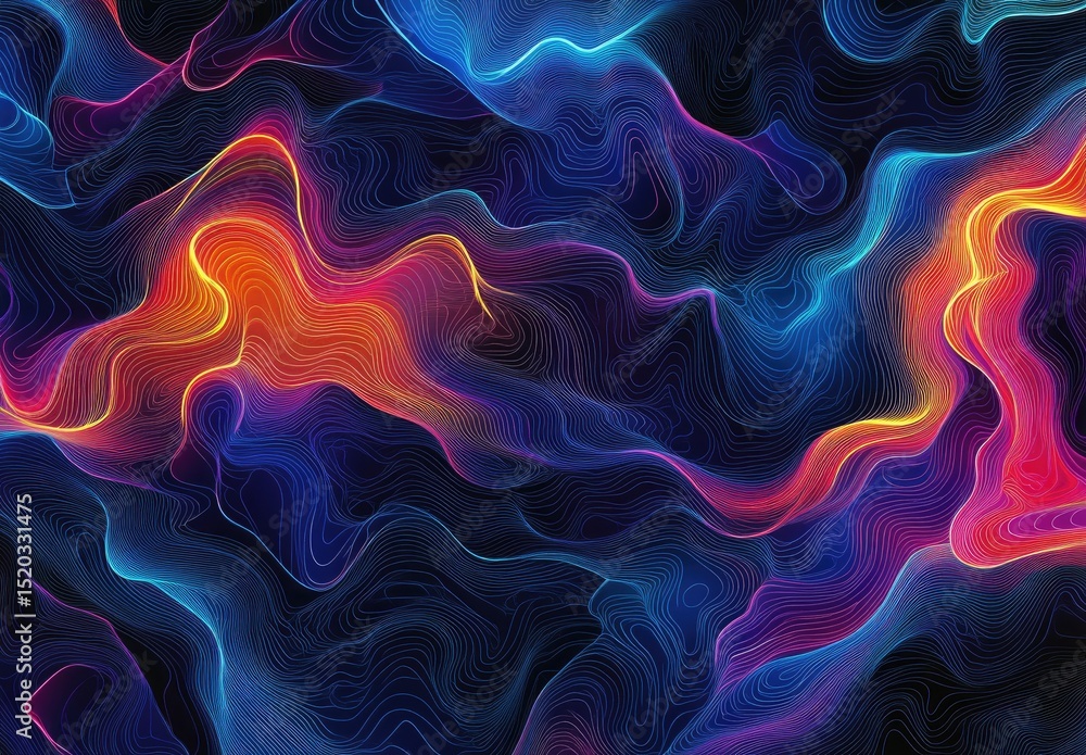 Obraz premium Abstract swirling lines of vibrant color. Intricate patterns create a dynamic, flowing texture