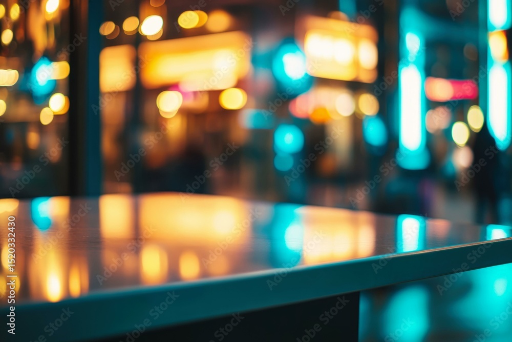 custom made wallpaper toronto digital Blurry city lights reflecting on sleek surface for modern promo background