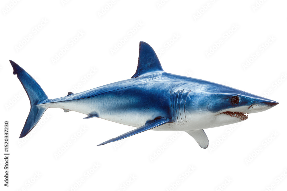 Obraz premium Detailed Illustration of a Majestic Blue Shark (1)