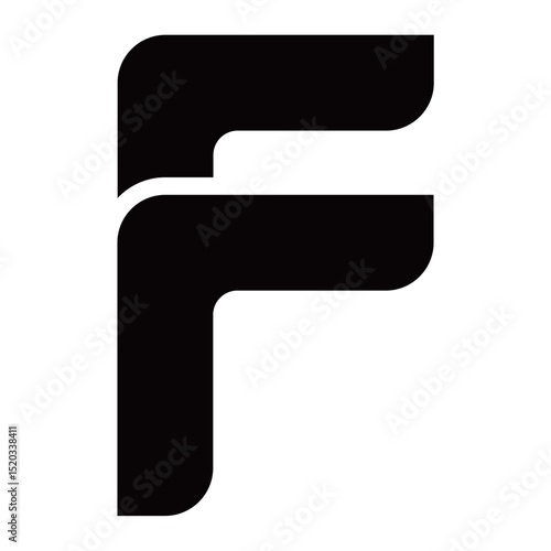 vector logo letter f black color artistic and iconic