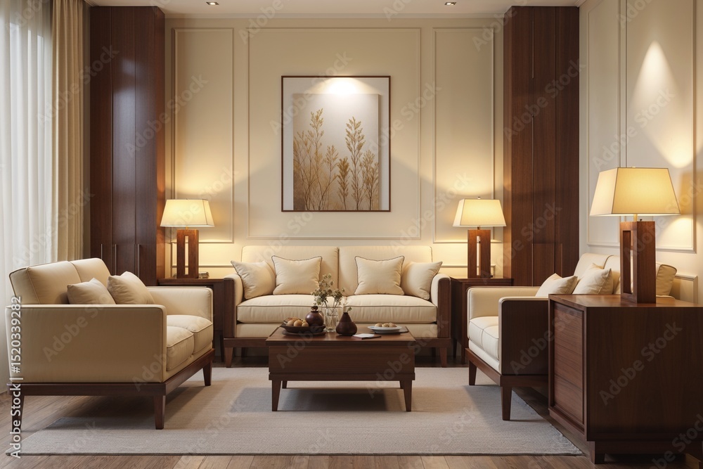 Fototapeta premium Elegant living room interior design