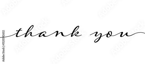 VECTOR Thank you hand drawn inscription with lines. Calligraphic inscription, vector illustration.	
