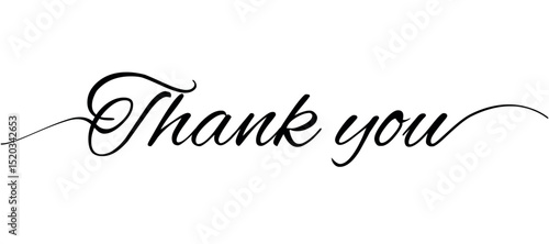 VECTOR Thank you hand drawn inscription with lines. Calligraphic inscription, vector illustration.	
