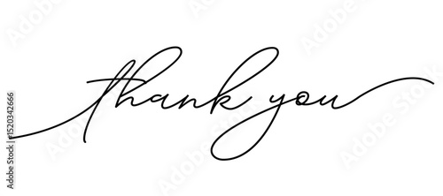 VECTOR Thank you hand drawn inscription with lines. Calligraphic inscription, vector illustration.	
