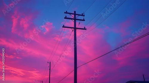 Pink Sunset Illustration