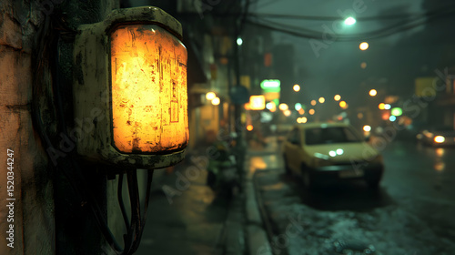 Glowing Urban Night 3D Illustration
