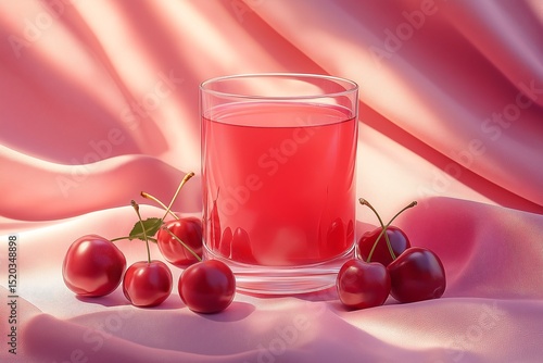 Wallpaper Mural Refreshing Cherry Juice in Elegant Cocktail Glass. A Vibrant Summer Beverage Torontodigital.ca