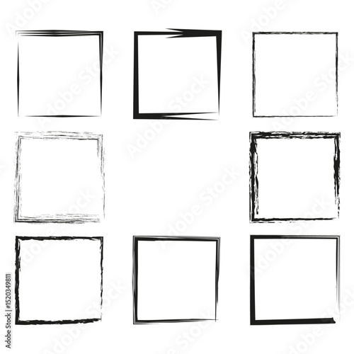 Blurred square shape. Faded box icon. Transparent vector form. Rough sketch symbol.
