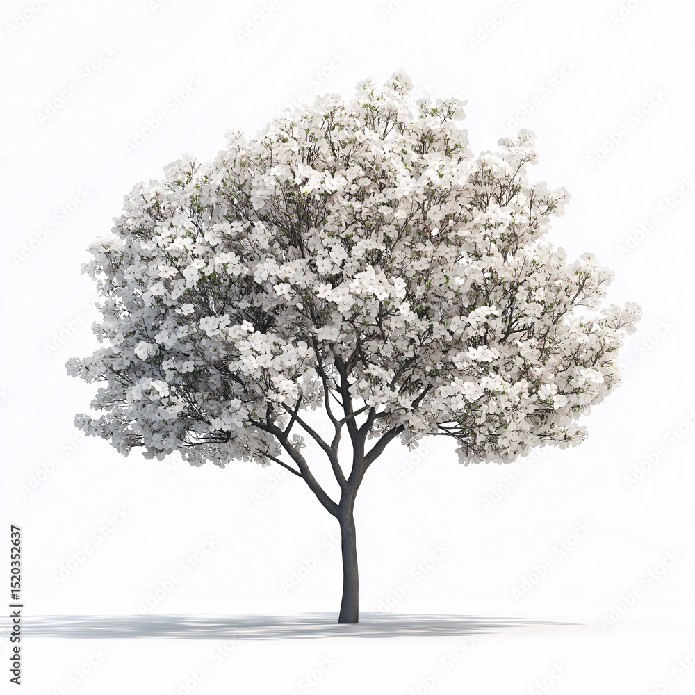 Fototapeta premium Spring Blossoms on White Flowering Tree. Nature's Tranquil Beauty in Bloom