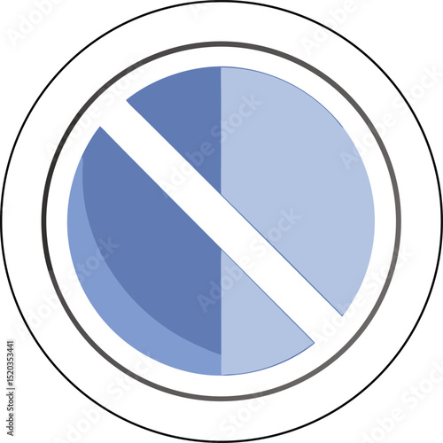 Blue prohibition sign icon with transparency suitable for various design projects
