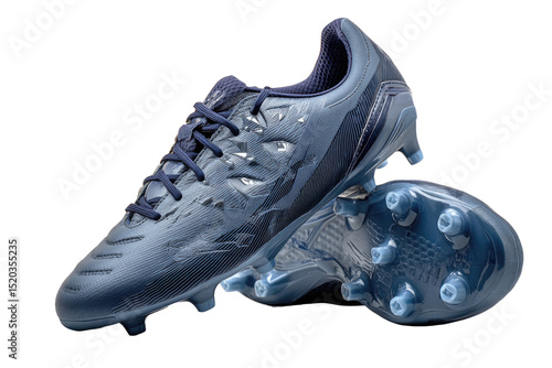 Pair of Dark Blue Soccer Cleats with Textured Design
