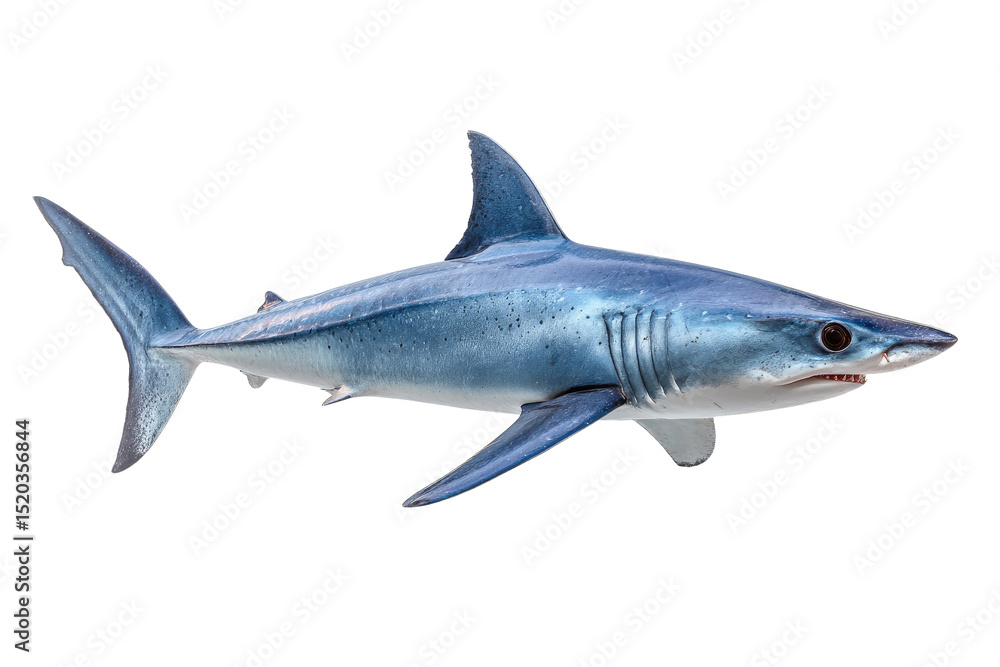 Naklejka premium Realistic depiction of a sleek blue mako shark