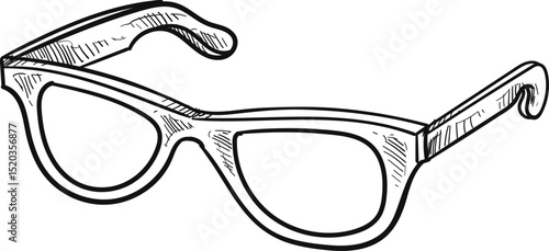Sunglass hand drawing. Summer Sunglasses Drawing. Spectacles Drawing