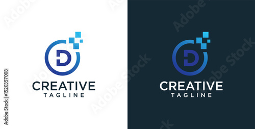 initial D logo icon digital technology