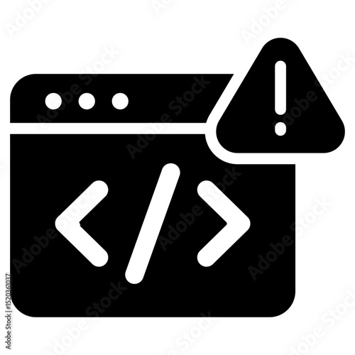 Code Issue Icon Black Solid