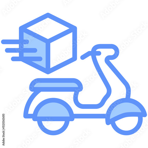 Delivery Icon Outline Blue
