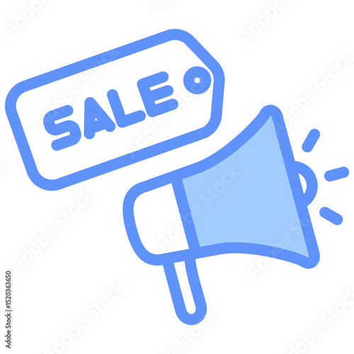Promotion Icon Outline Blue
