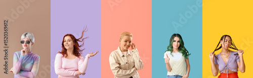 Set of many beautiful women...