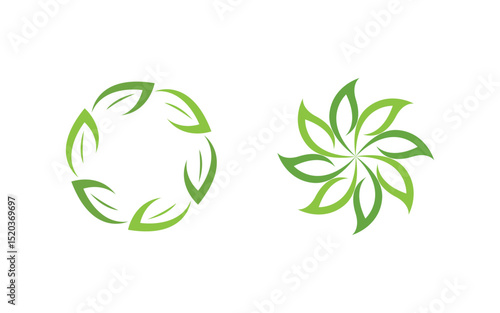Eco Tree leaf Green nature element vector design v.2