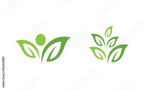 Eco Tree leaf Green nature element vector design v.9