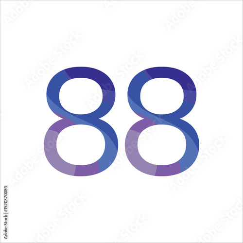 Colorful Gradient Number 88 Design with Modern Typography on White Background